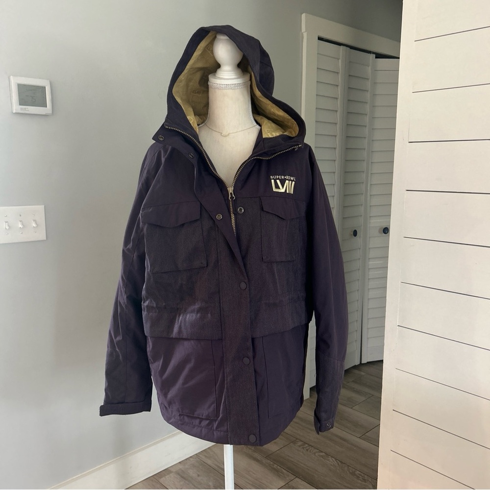 2024 NFL Super Bowl LVIII Las Vegas Staff Hooded Jacket Purple Mens/Womens Med